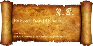 Makkai Benjámin névjegykártya
