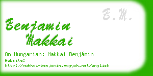 benjamin makkai business card